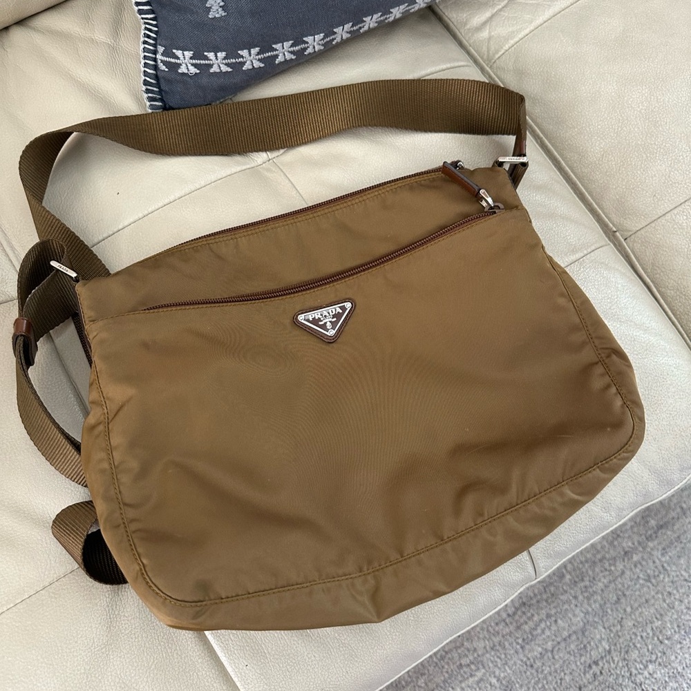 Prada Brown Nylon Crossbody Shoulder Bag